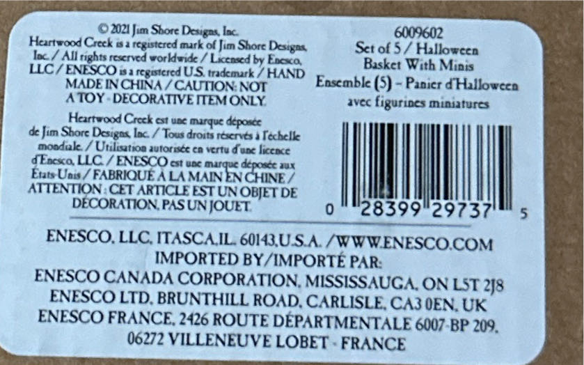 Enesco Jim Shore Heartwood Creek Halloween Basket And Miniature Figurine Set 8.46 Inch Multicolor  ornament collectible [Barcode 028399297375] - Main Image 2