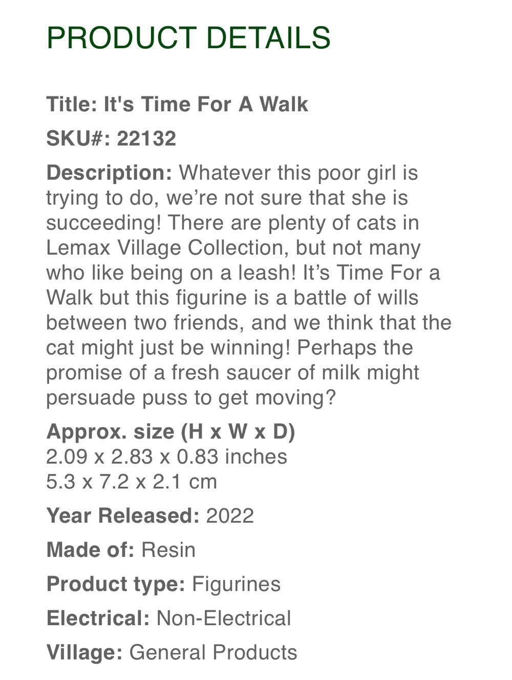 It’s Time For A Walk #22132 - Figurines (Figurine) ornament collectible [Barcode 728162221322] - Main Image 2