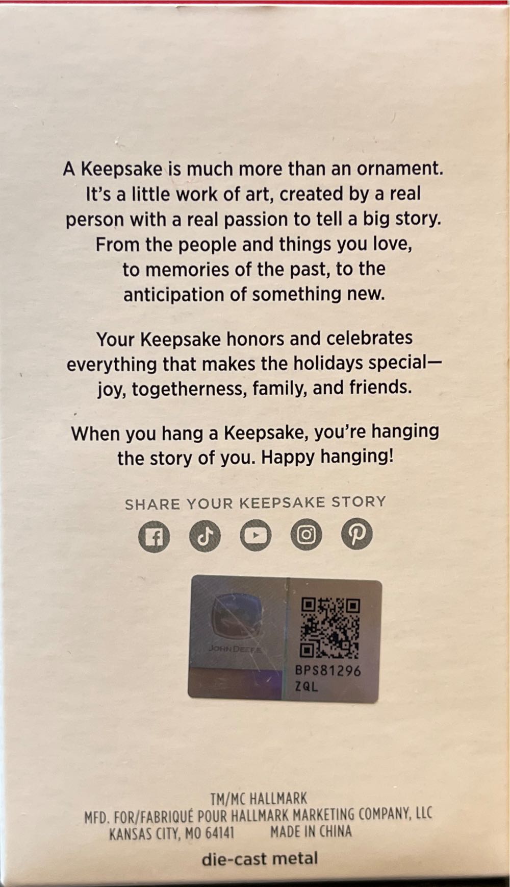 John Deere 7R 350 Tractor - Tractor (John Deere) ornament collectible [Barcode 661127022049] - Main Image 5