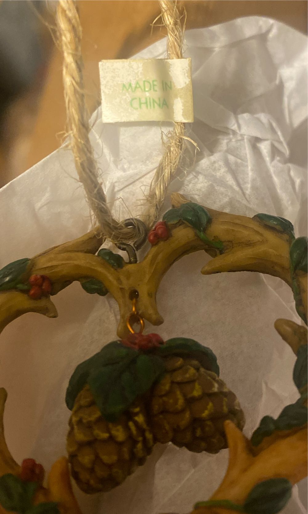 Deer Head With Antler Heart On Snowflake Ornament - No Series (Deer, Antlers, Snowflake) ornament collectible - Main Image 3