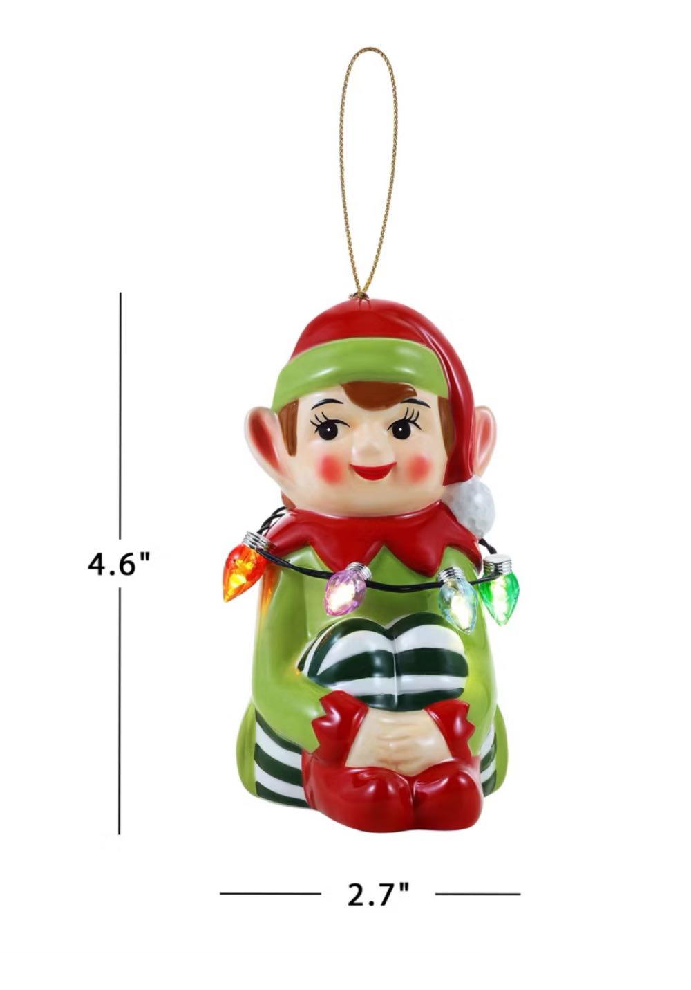 Mr Christmas Nostalgic Ceramic Figure Elf  (Nostalgia) ornament collectible [Barcode 051053242282] - Main Image 3