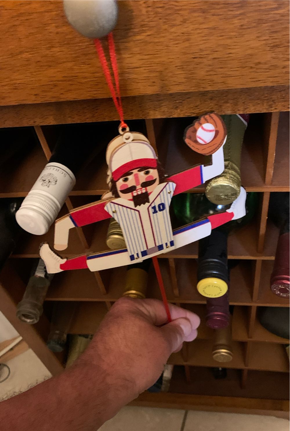 Pull-String Nutcracker Baseball Player Ornament - The Christmas Shoppe (Baseball: Nostalgic) ornament collectible [Barcode 6163497] - Main Image 3