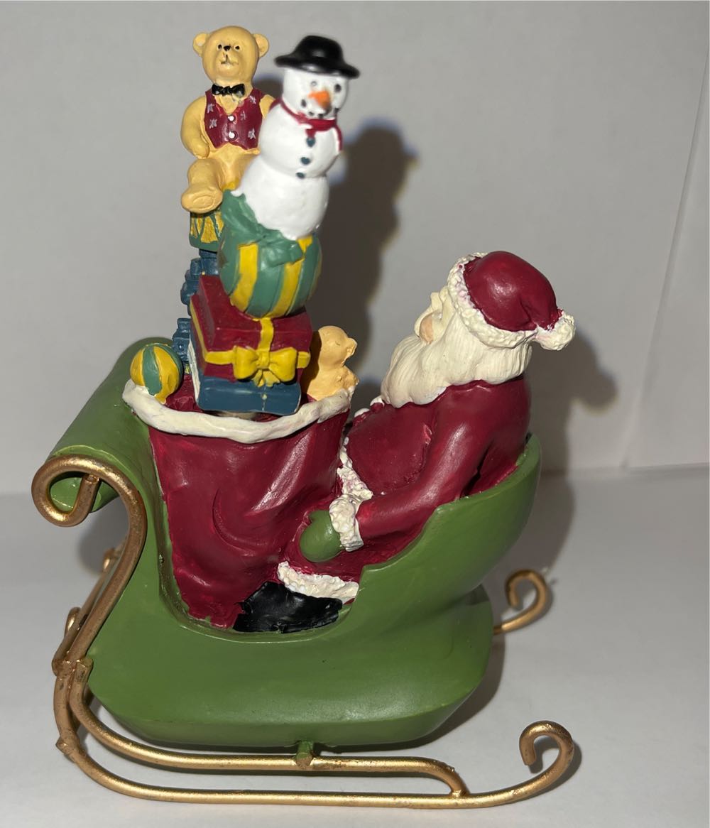 Santa In Sleigh With Cheese Servers  (Santa) ornament collectible - Main Image 3