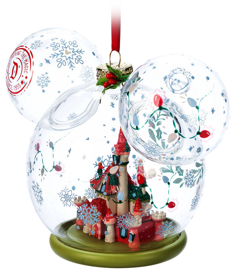 Mickey Mouse Icon Sleeping Beauty Castle Holiday Glass Ornament – Disneyland - Mickey Family Christmas (Christmas) ornament collectible [Barcode 437103075565] - Main Image 3