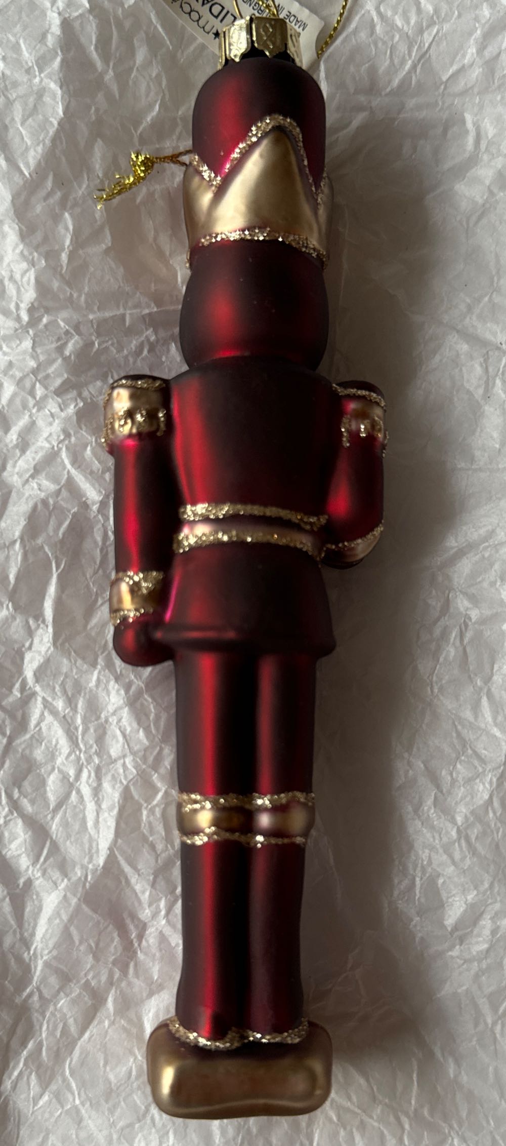 Maroon Glass Nutcracker - Holiday Lane ornament collectible [Barcode 733003468330] - Main Image 2