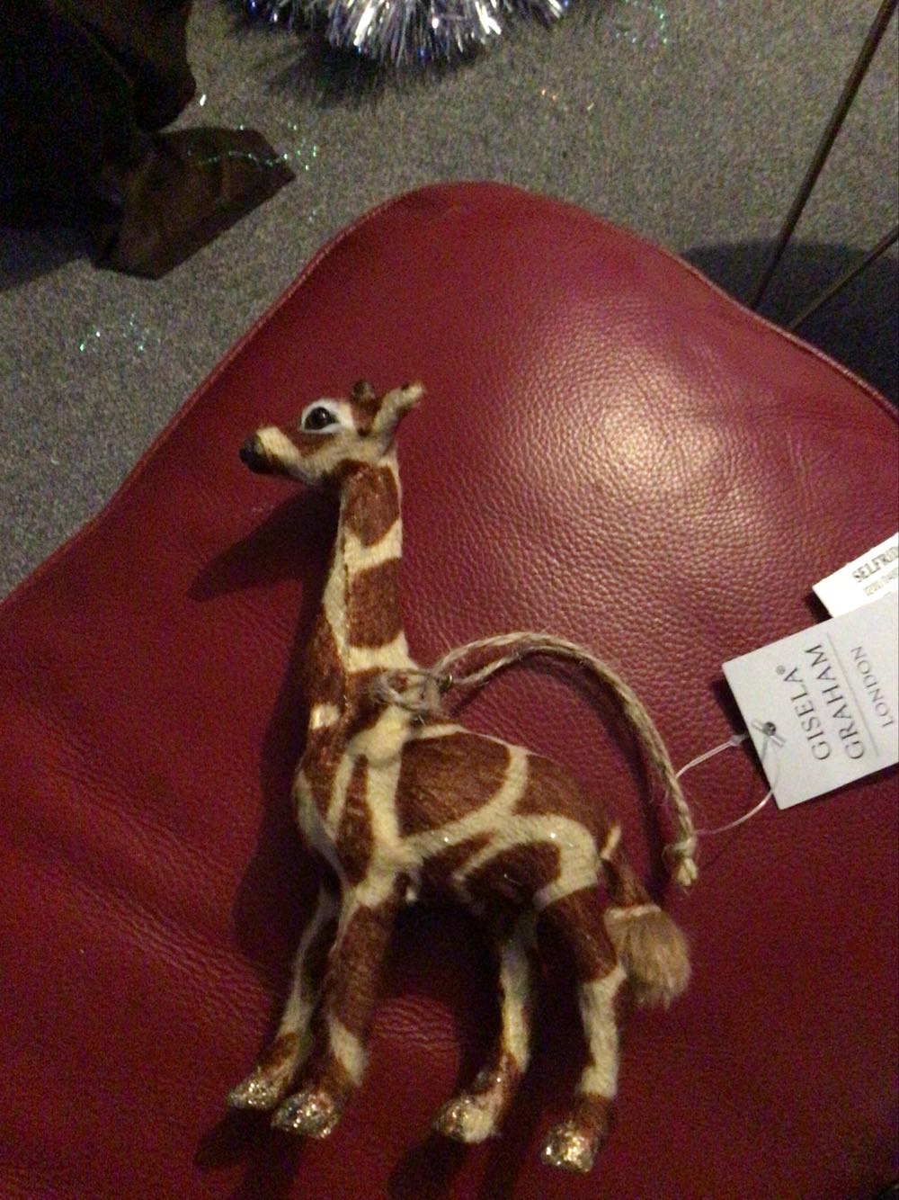 4 X Gisela Graham Noah’s Ark Jungle Animal Faux Fur Hanging ...  ornament collectible [Barcode 5030026160858] - Main Image 2