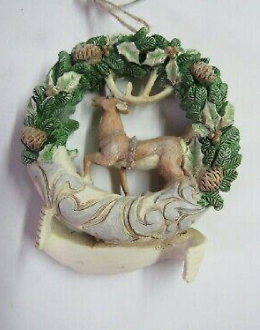 White Woodland Peace Wreath - Hanging Ornament (White Woodland) ornament collectible [Barcode 028399149940] - Main Image 2