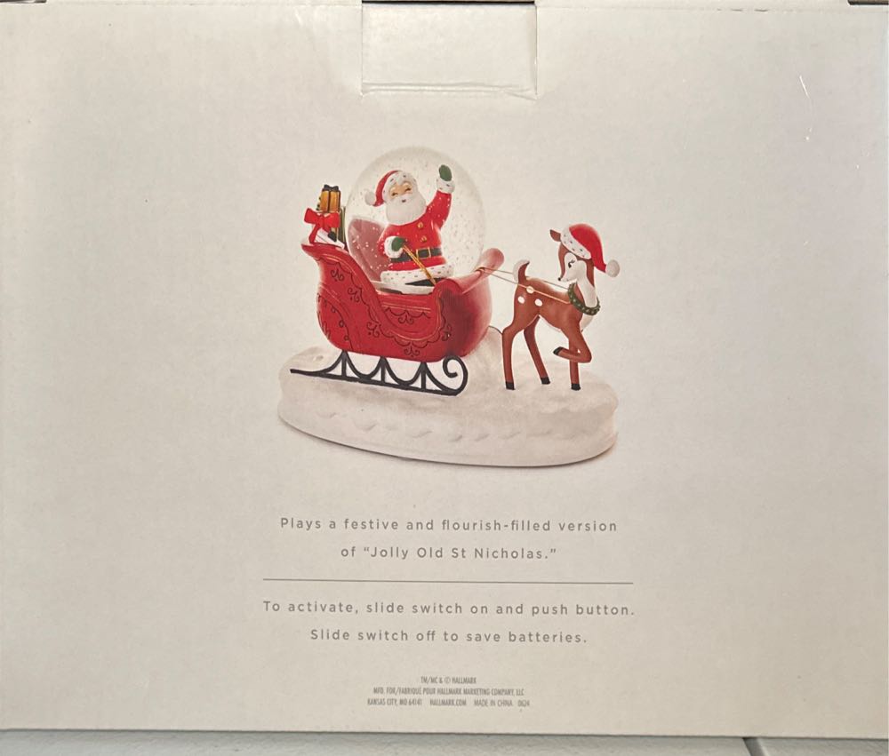 Santa’s Sleigh Snow Globe - Christmas (Santa Sleigh) ornament collectible [Barcode 661127063639] - Main Image 3