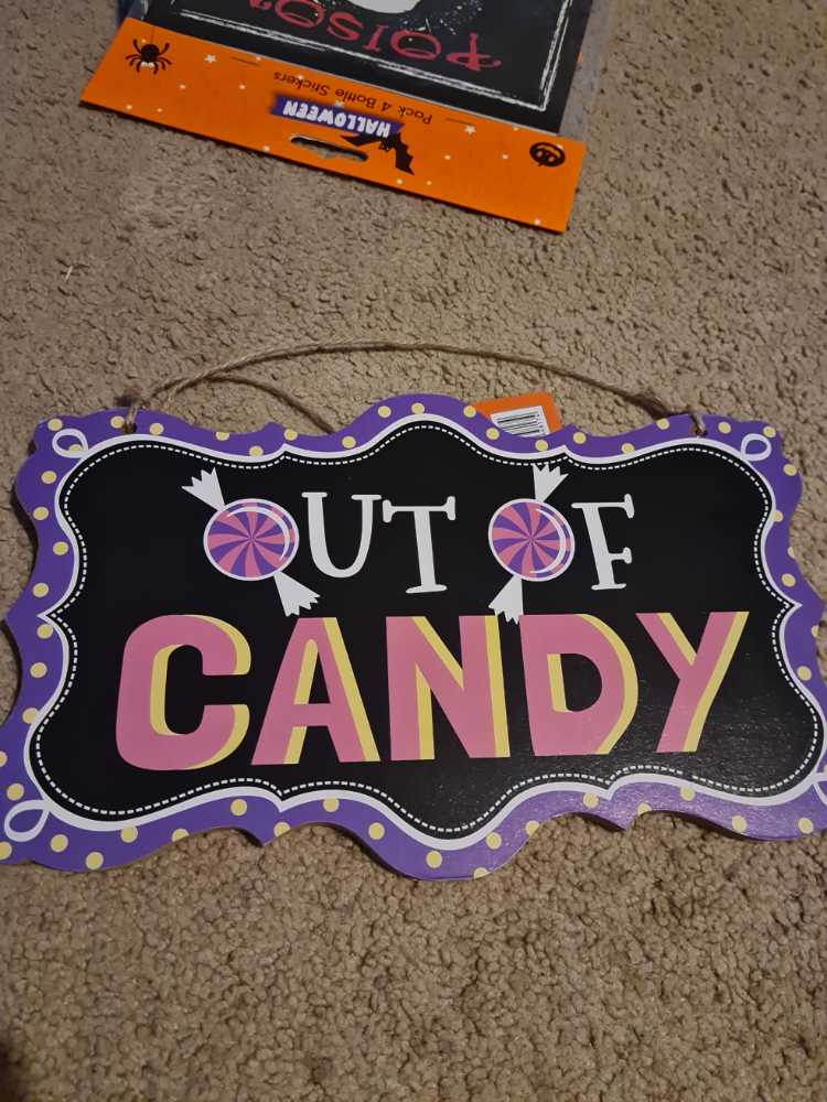 Welcome / Out Of Candy Sign  ornament collectible [Barcode 9336672648174] - Main Image 2