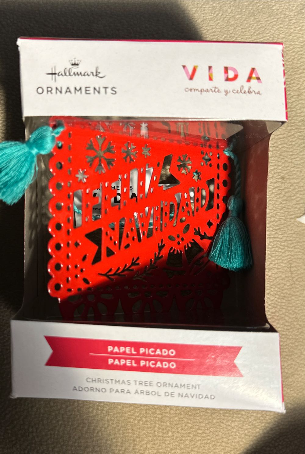 Vida Papel Picado Metal  (Feliz Navidad) ornament collectible [Barcode 661127008982] - Main Image 2