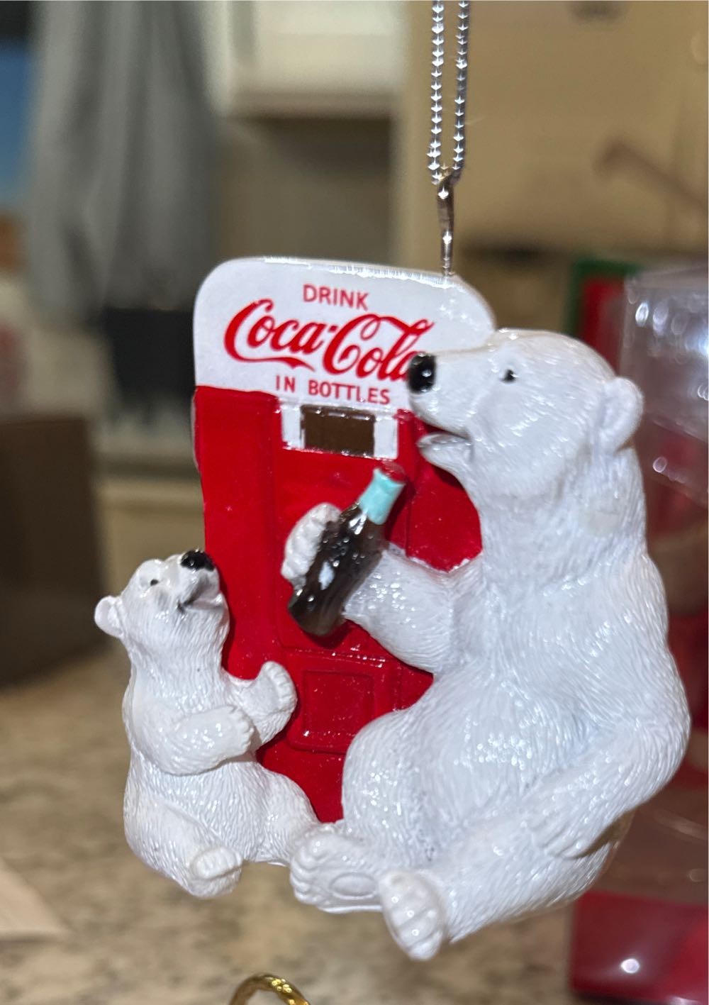Polar Bear: Dad With Cub And Fridge   ornament collectible - Main Image 1