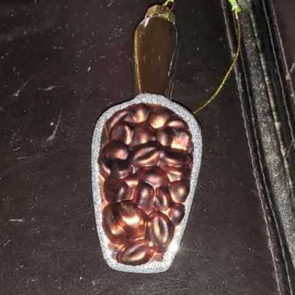 Very Small Glossy Red Ball With Glitter Snowflake