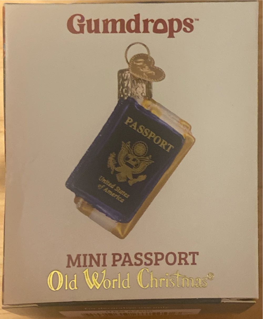 Old World Christmas Gumdrops Mini Passport Glass Blown Ornament For Christmas Tree - OWC Gumdrops (Travel) ornament collectible [Barcode 729343875006] - Main Image 2