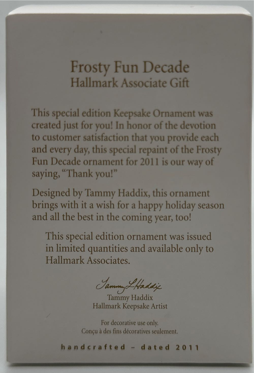 Frosty Fun Decade Hallmark Associate Gift - Frosty Fun Decade Companion (Frosty Fun Decade) ornament collectible - Main Image 2