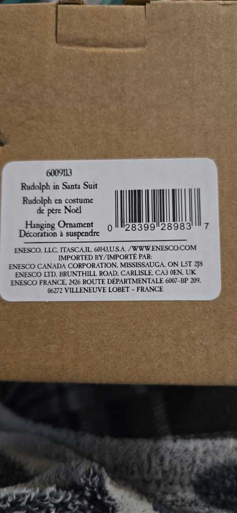 Rudolph The Red-nosed Reindeer In Santa Suit Ornament  ornament collectible [Barcode 028399289837] - Main Image 2
