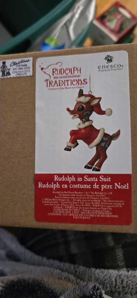 Rudolph The Red-nosed Reindeer In Santa Suit Ornament  ornament collectible [Barcode 028399289837] - Main Image 3