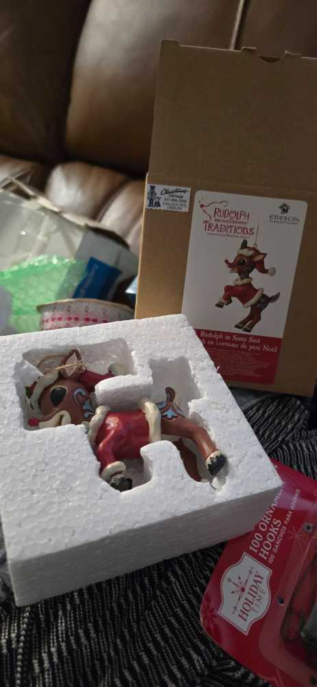 Rudolph The Red-nosed Reindeer In Santa Suit Ornament  ornament collectible [Barcode 028399289837] - Main Image 4