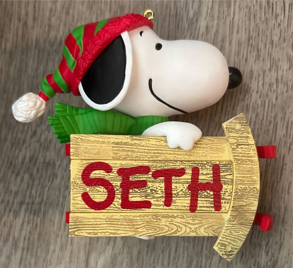 Peanuts Snoopy With Sled (Custom Seth)  ornament collectible - Main Image 2