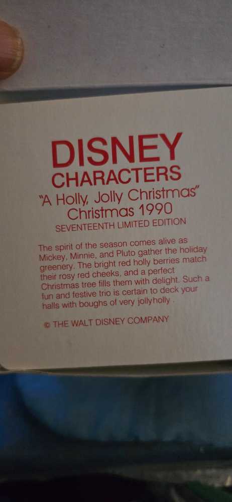 Disney Character Tree For Sale MICKEY 1990 - schmid ornament collectible - Main Image 3
