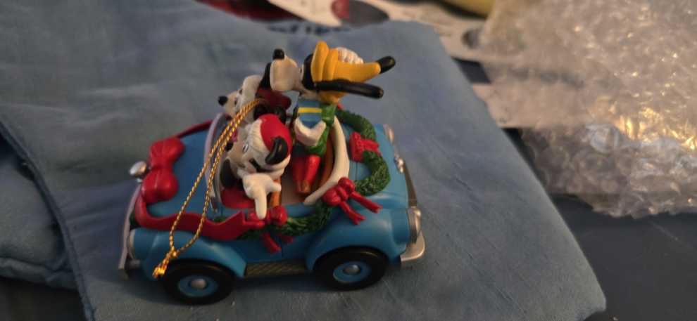 Schmid Blue MICKEY,  MINNIE & GOOFY CAR  ornament collectible - Main Image 2