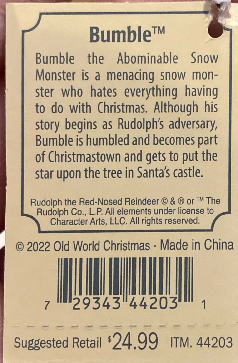 Bumble - Old World Christmas ornament collectible [Barcode 729343442031] - Main Image 2