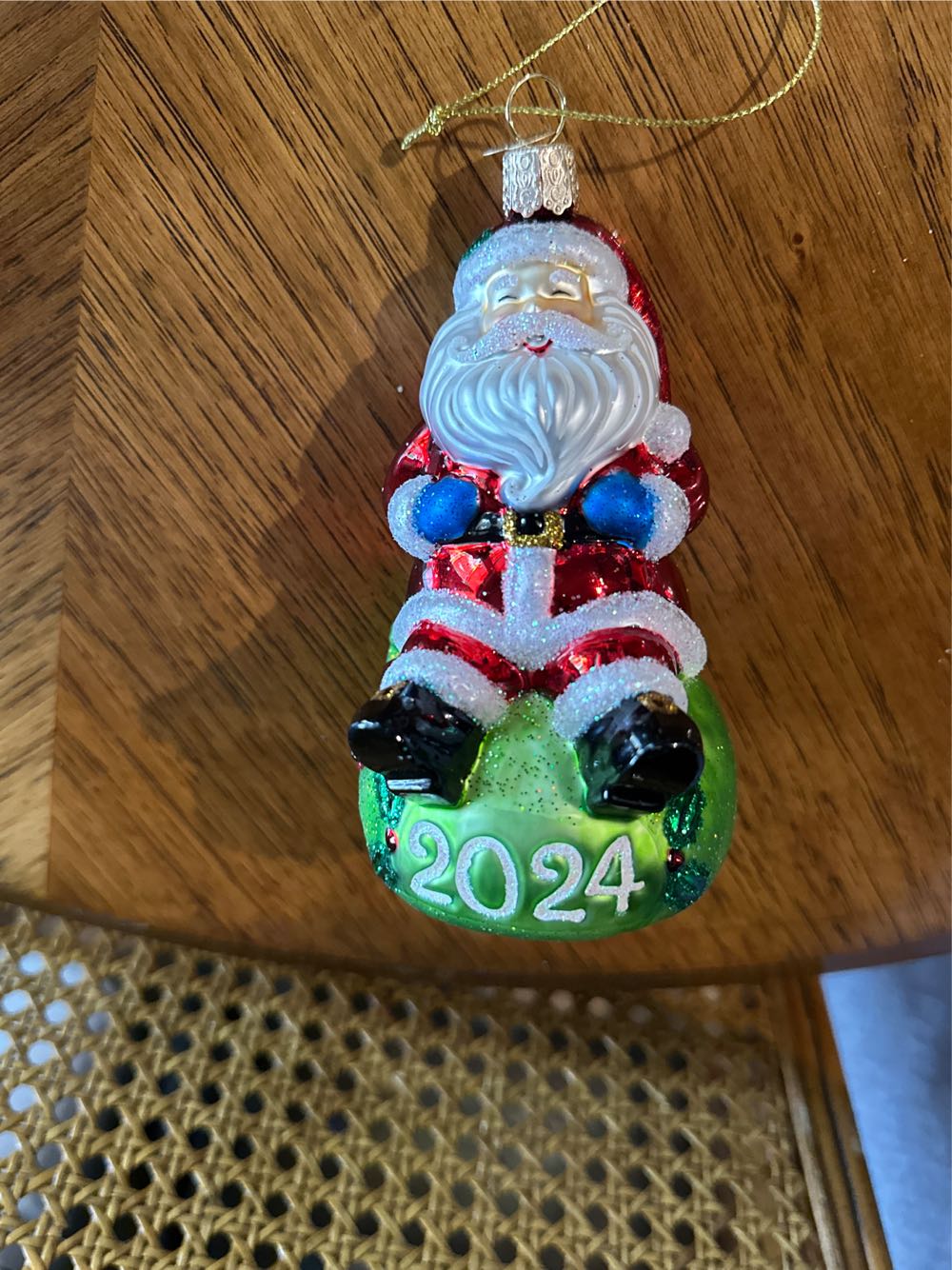 Holiday Brass Treasures Santa Helicopter 4 in Ornament