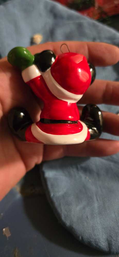 Schmid Mickey SITTING Green Gloves  ornament collectible - Main Image 2