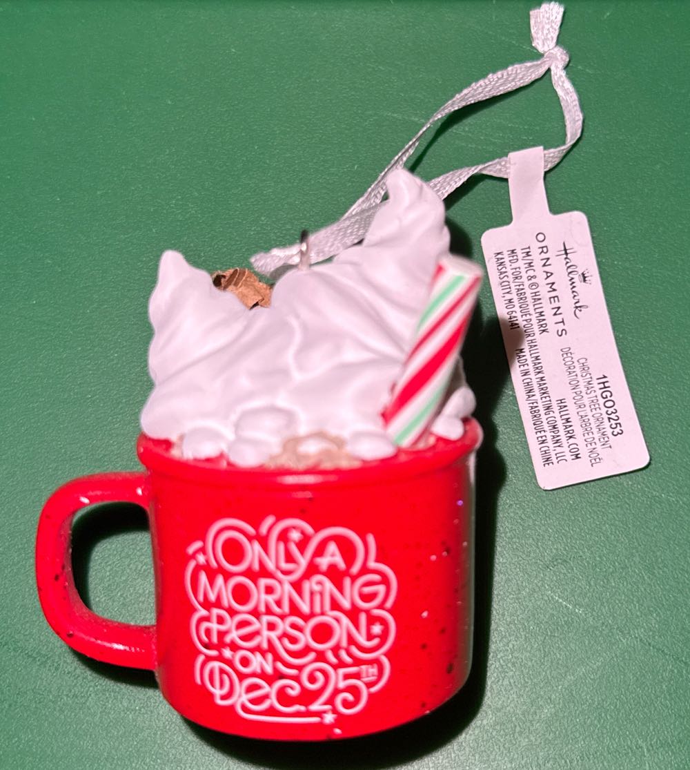 Hallmark. Ornament. Christmas. 2024. Only A Morning Person On Dec 25th. - Hallmark Ornament (Kitchen, Food) ornament collectible [Barcode 661127008562] - Main Image 4