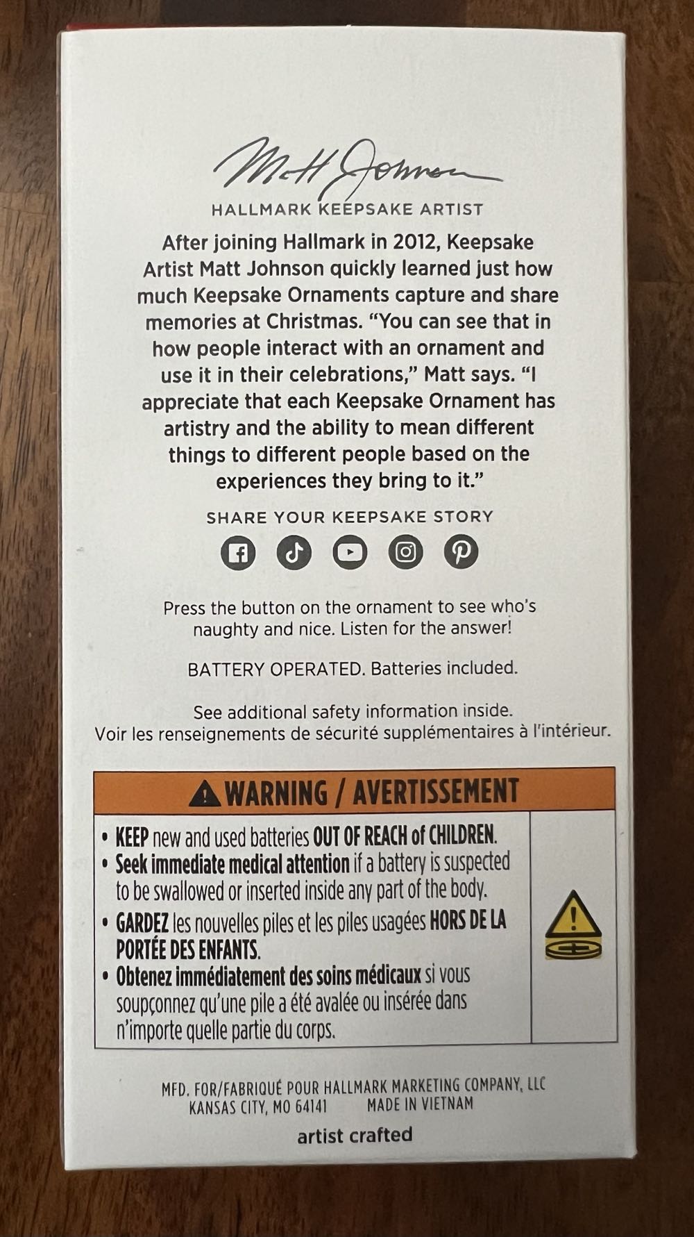 NAUGHTY OR NICE? - Naughty Or Nice (MAGIC: Light & Sound) ornament collectible [Barcode 661127032376] - Main Image 2