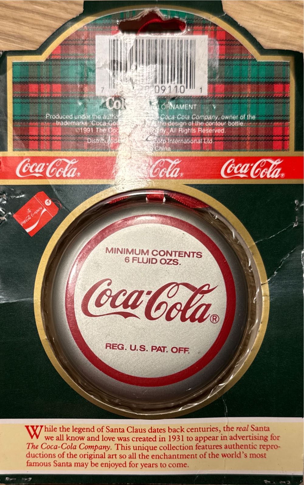 Coca-Cola Bottle Cap - 1960’s Busy Man’s Pause - Trim-A-Tree Collection (Coca-Cola Bottle Cap) ornament collectible [Barcode 715429091101] - Main Image 2