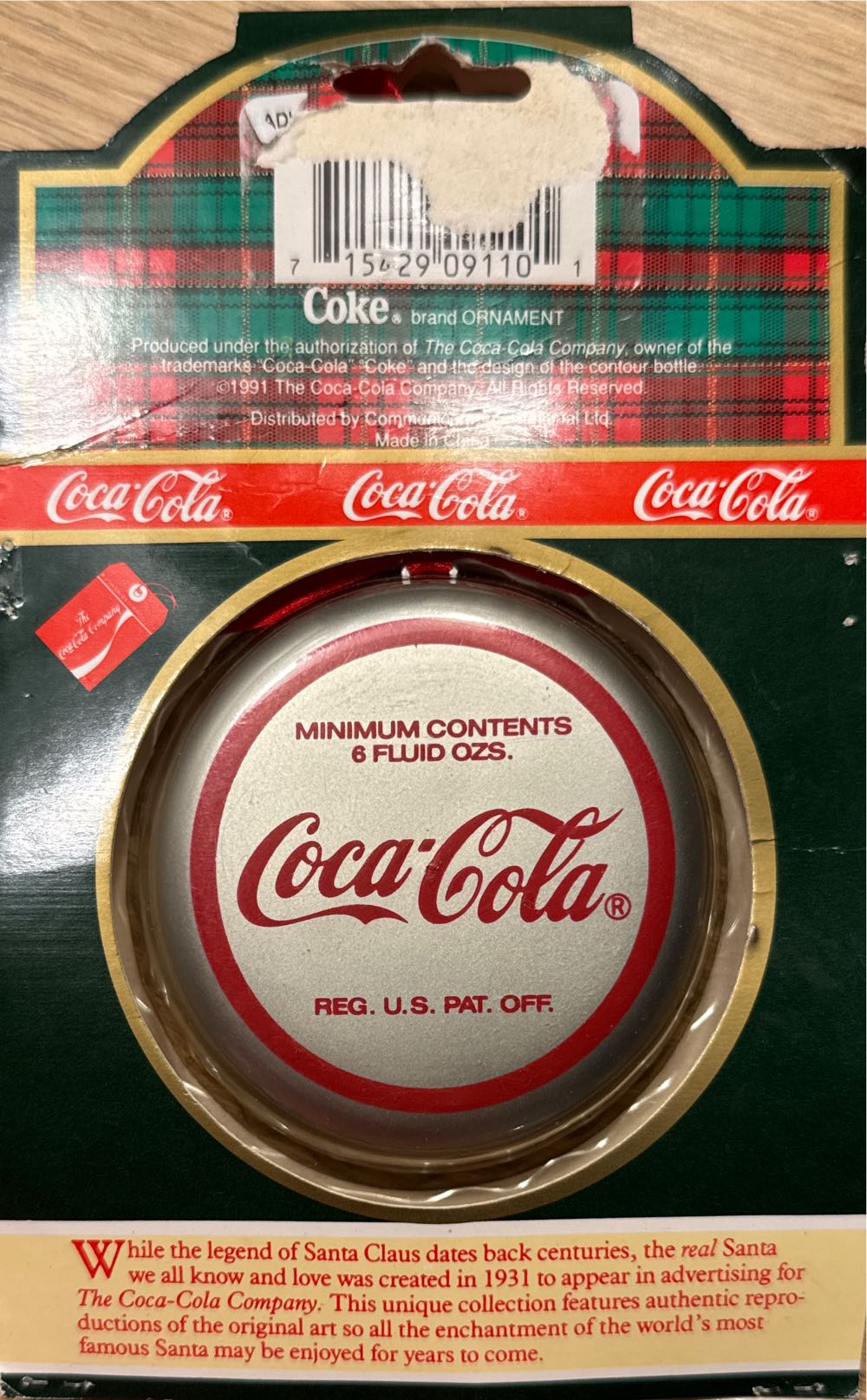 Coca-Cola Bottle Cap - 1952’s Ho Ho Ho! - Trim-A-Tree Collection (Coca-Cola Bottle Cap) ornament collectible [Barcode 715429091101] - Main Image 2