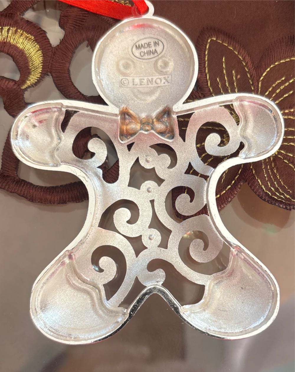 Sparkle & Scroll Silverplated Gingerbread - Lenox (Pewter & Silver) ornament collectible - Main Image 3
