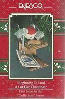 Floral Decoupage Style Christmas Boxed Set 6 Balls Neutral Vintage