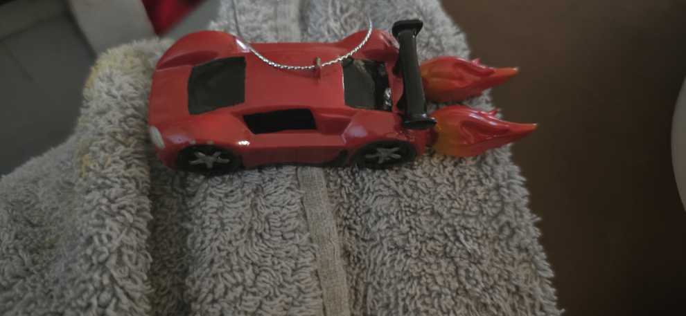 Flaming Red Car  ornament collectible - Main Image 2