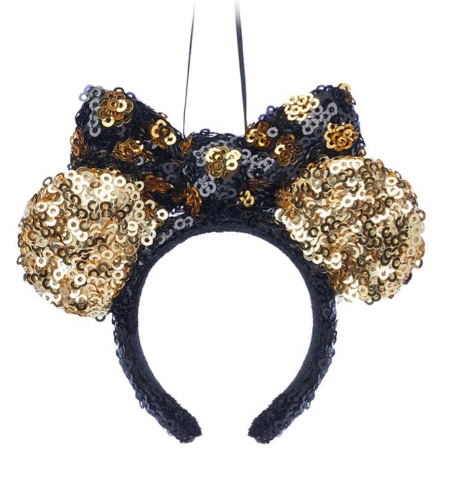 Black Sequin Ear Headband Minnie Mouse Black And Gold And Black Disney Parks  ornament collectible [Barcode 400923614214] - Main Image 2