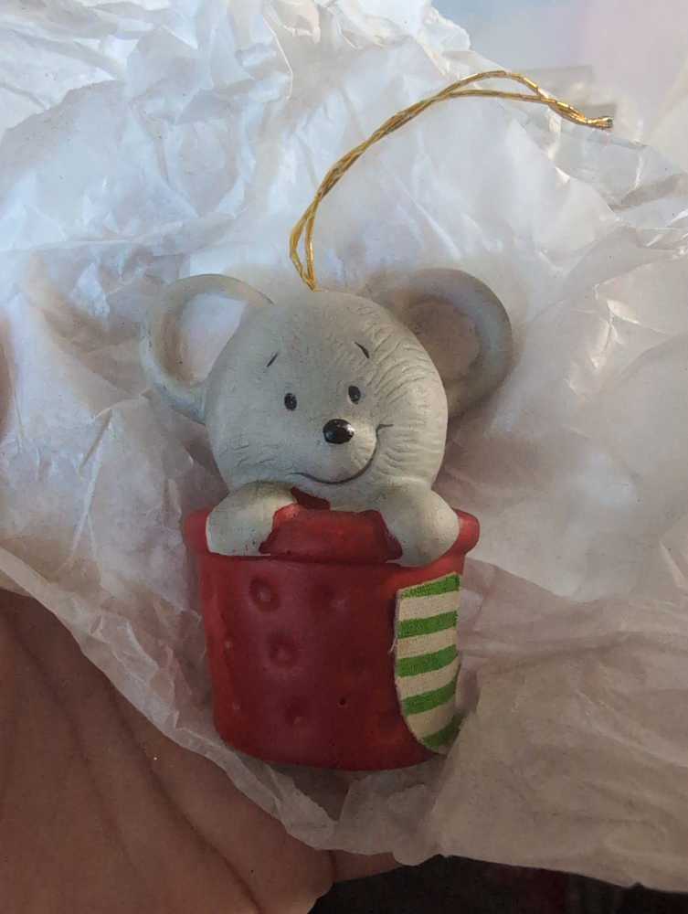 avon chrub with marabou wings ornament