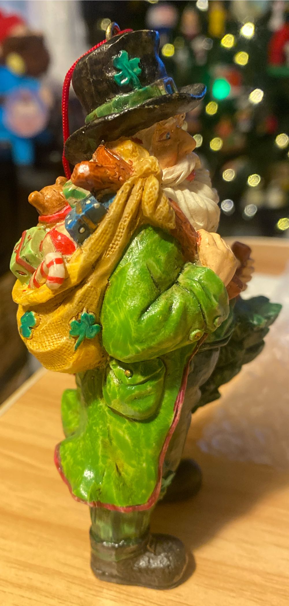 Irish Santa Ornament - St Patrick’s Day (Irish, Santa, Shamrocks) ornament collectible - Main Image 2