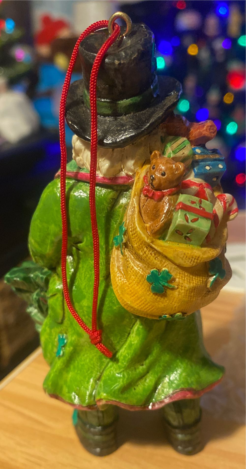 Irish Santa Ornament - St Patrick’s Day (Irish, Santa, Shamrocks) ornament collectible - Main Image 3