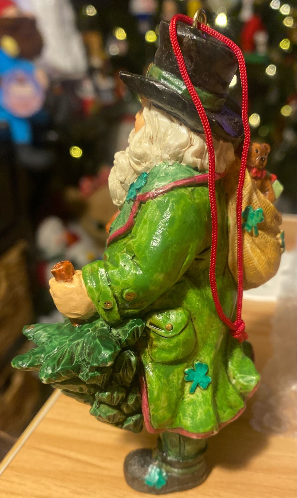 Irish Santa Ornament - St Patrick’s Day (Irish, Santa, Shamrocks) ornament collectible - Main Image 4