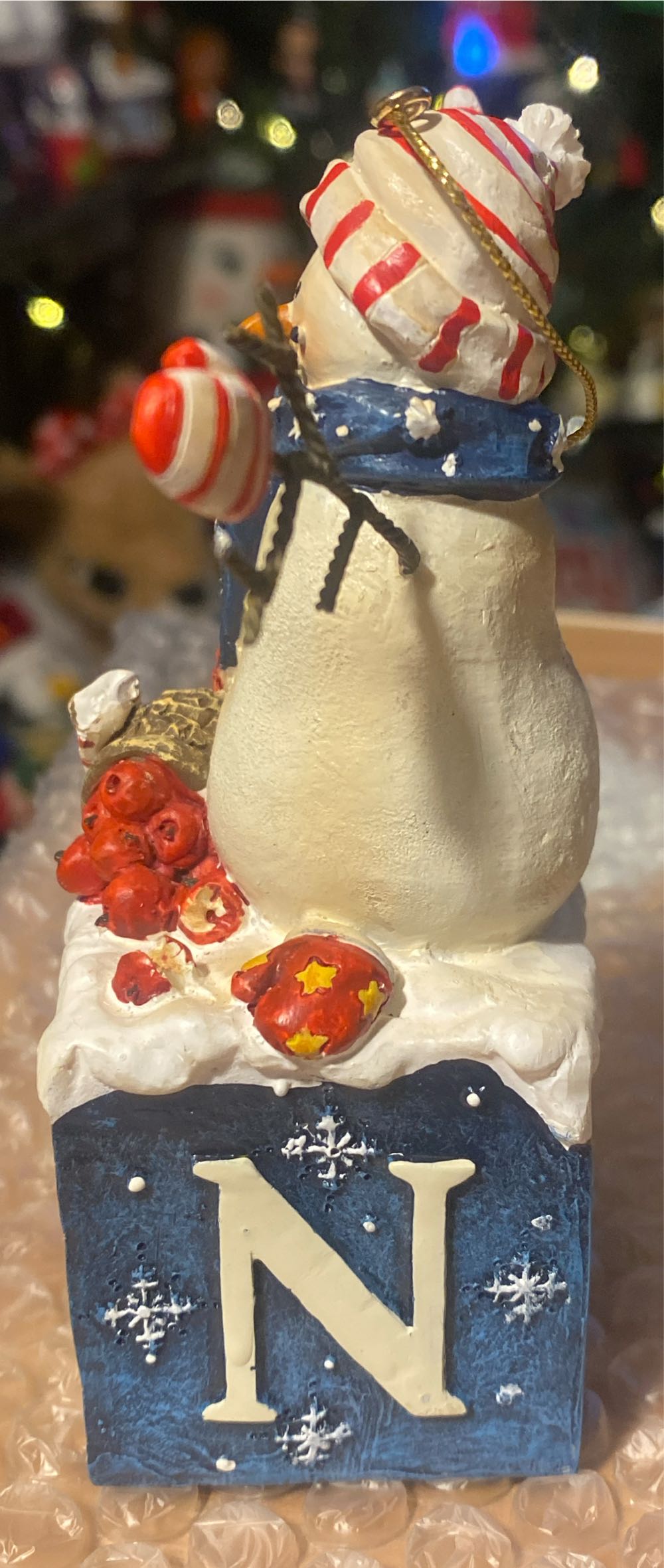 Snowman On Top Of Block - No Series (Snowman) ornament collectible - Main Image 2