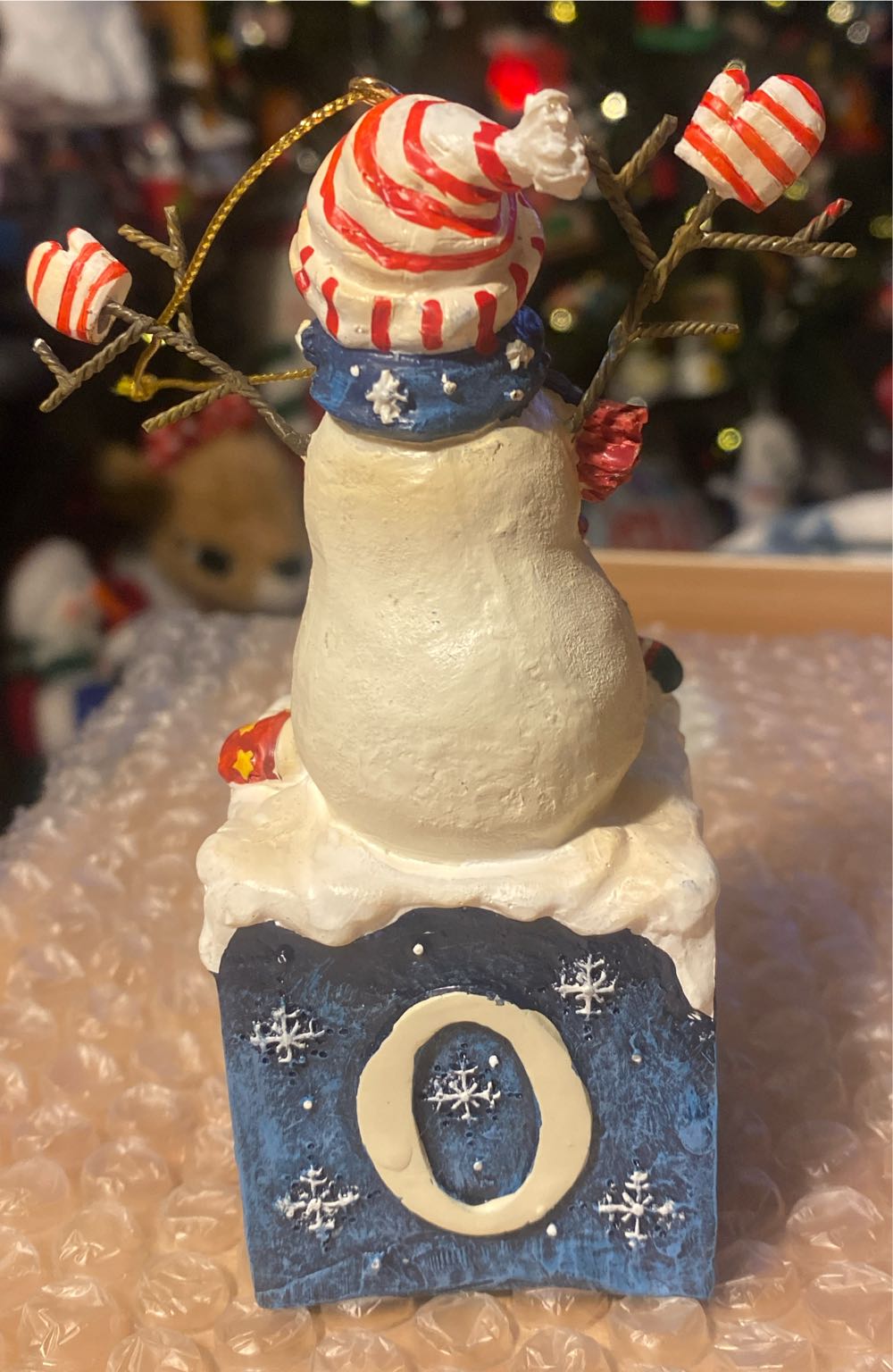 Snowman On Top Of Block - No Series (Snowman) ornament collectible - Main Image 3