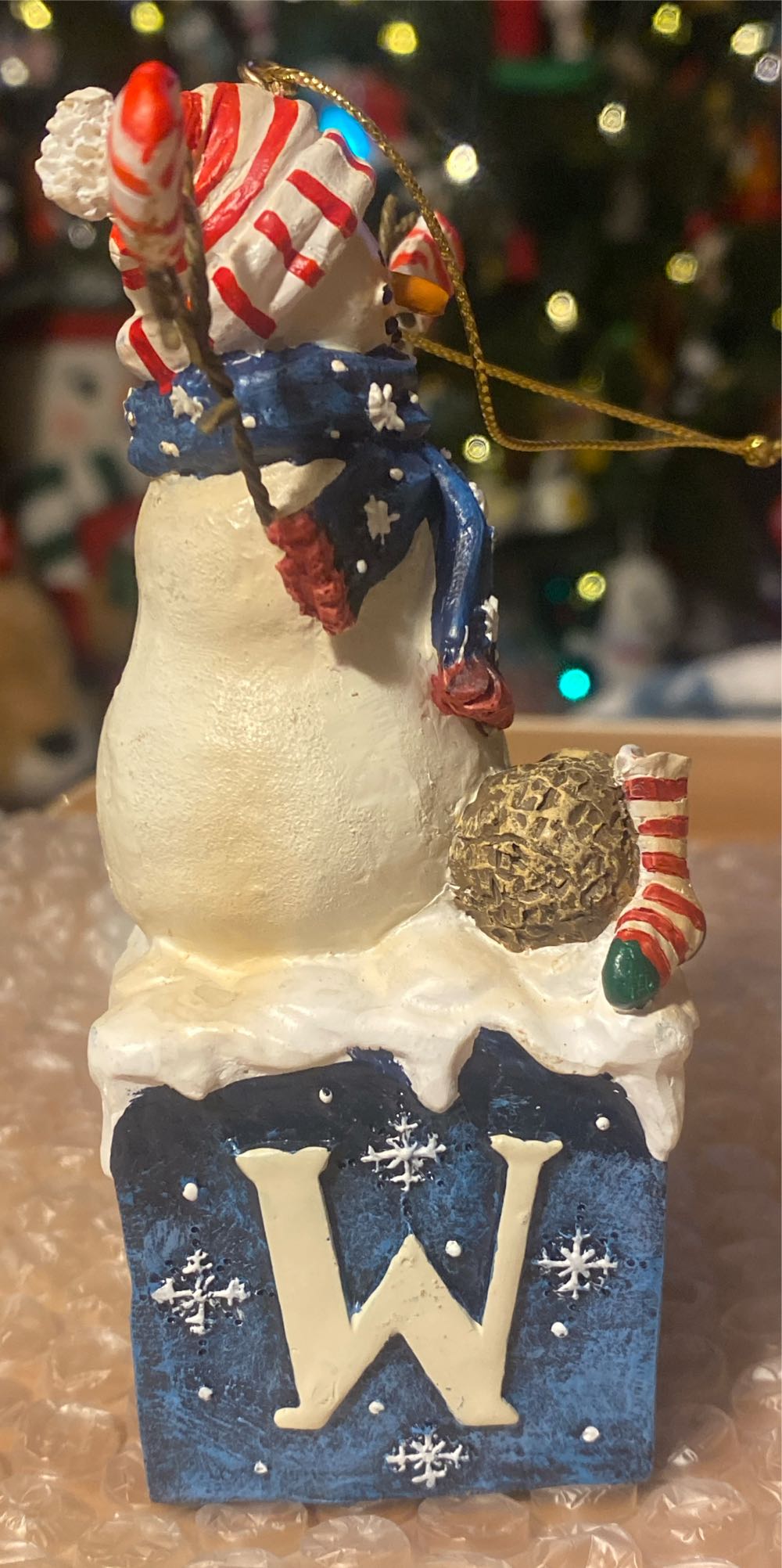 Snowman On Top Of Block - No Series (Snowman) ornament collectible - Main Image 4