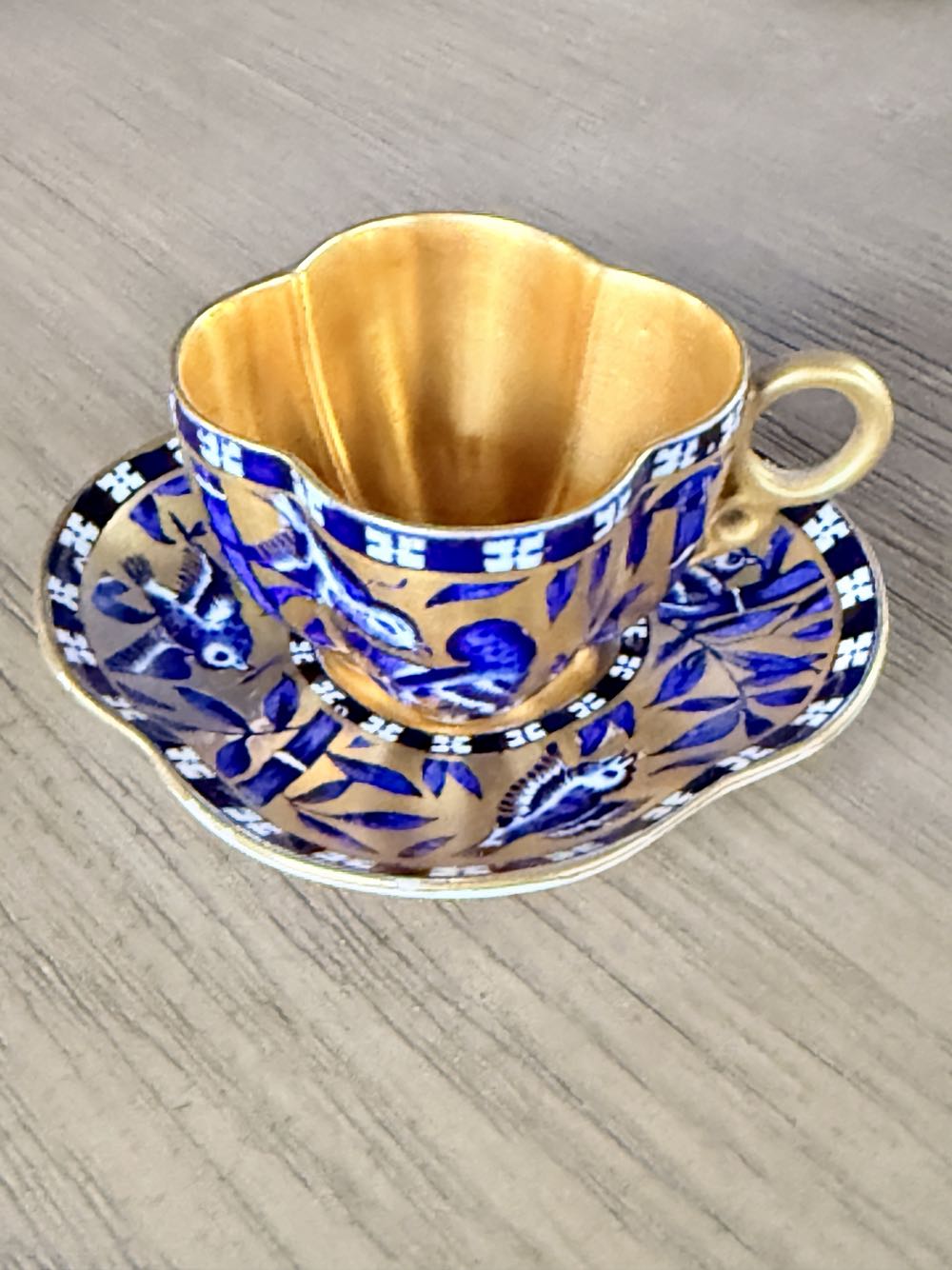 Bluebird And Bamboo - Miniature Tea Cup ornament collectible - Main Image 3