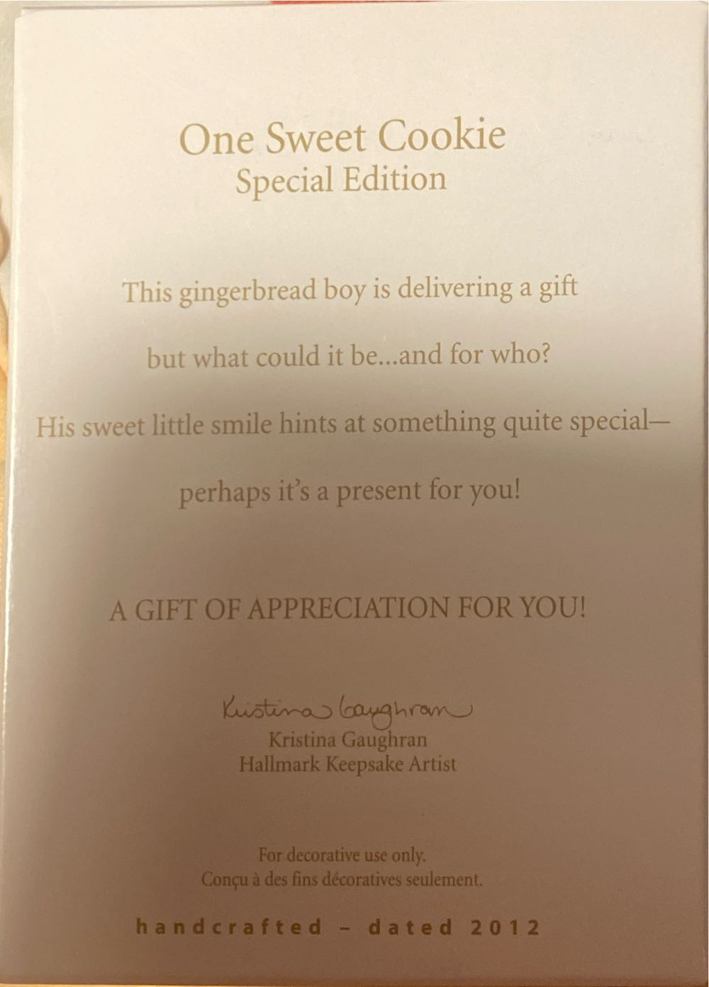 One Sweet Cookie - Gingerbread (Special Edition) ornament collectible - Main Image 2