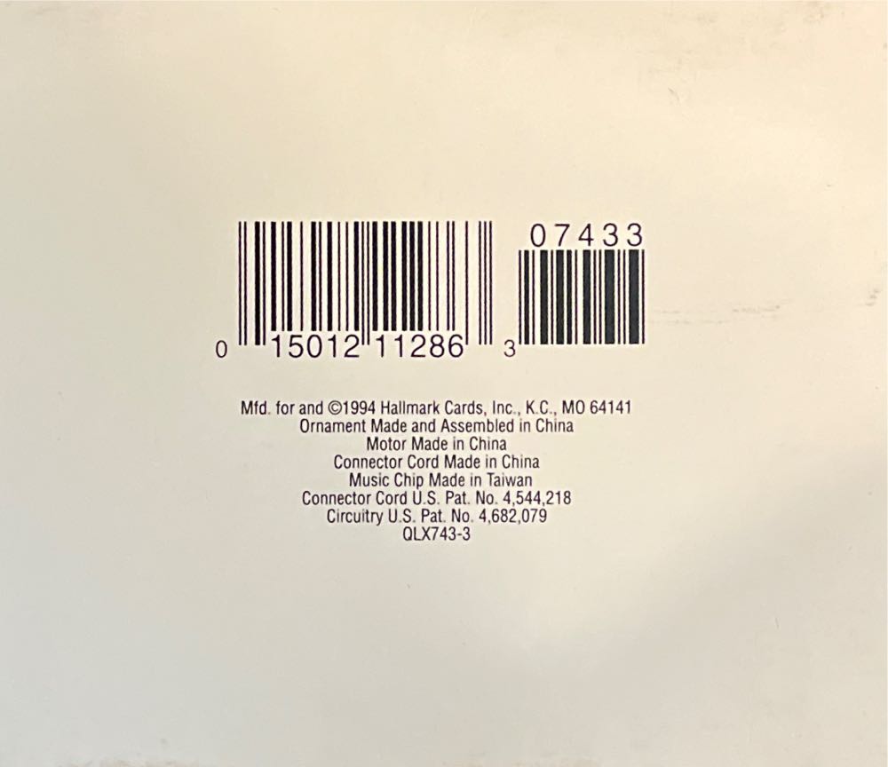 Feliz Navidad 1994 - Feliz Navidad (Feliz Navidad) ornament collectible [Barcode 015012112863] - Main Image 3