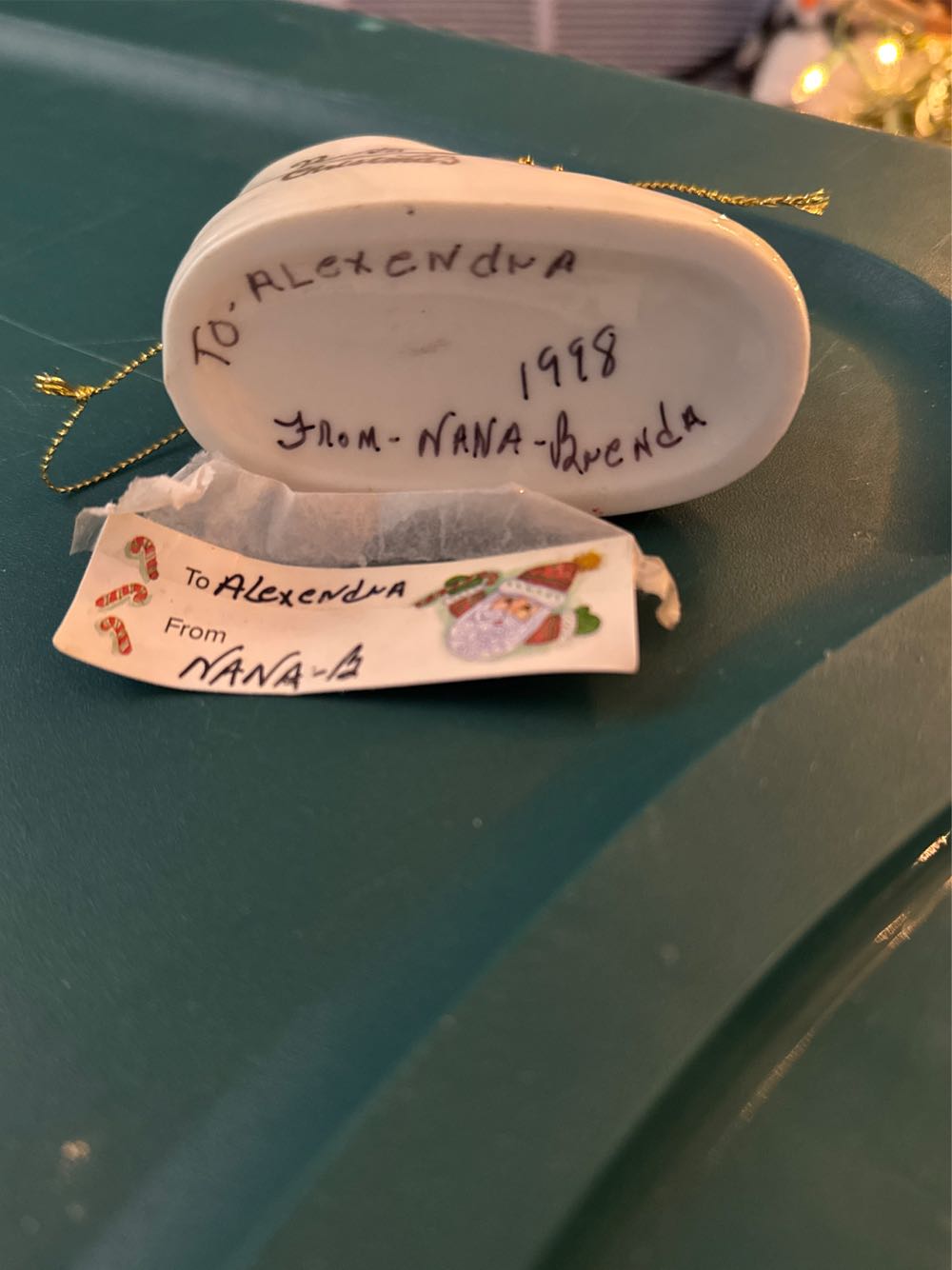 Baby’s First Christmas Shoe  ornament collectible - Main Image 2