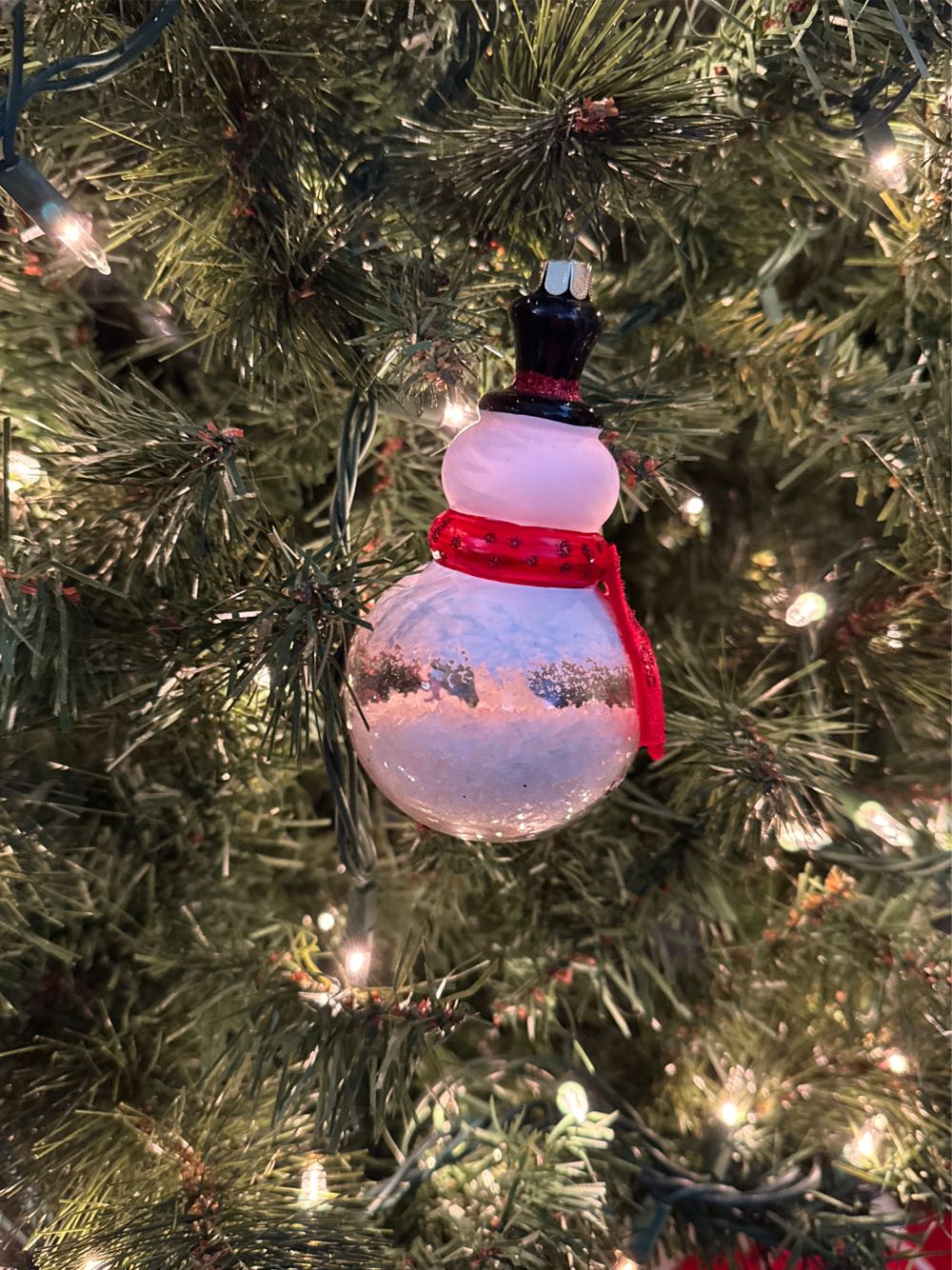 Snowman Glass  ornament collectible - Main Image 2