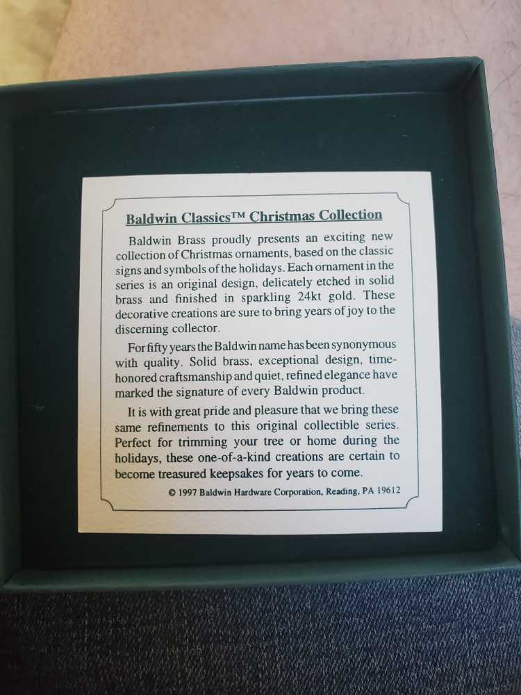 24kt Gold Finished Brass Christmas Heralding Angel Baldwin Box 24k In 7186.010 With  (Christmas Ornament) ornament collectible [Barcode 723079273174] - Main Image 2