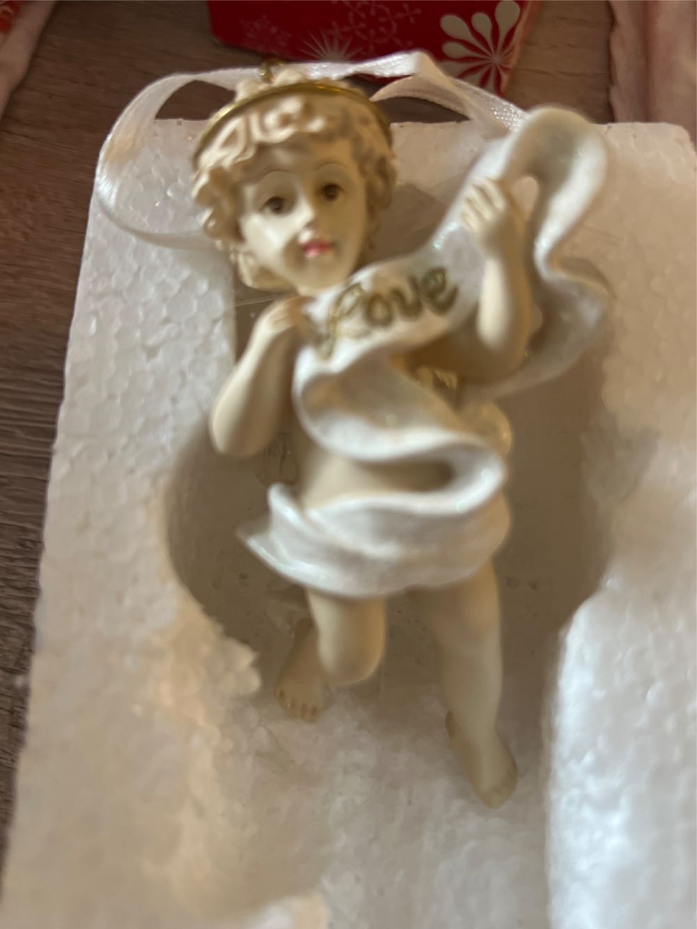 avon chrub with marabou wings ornament  ornament collectible - Main Image 2