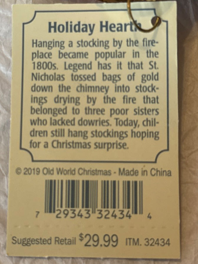 Old World Christmas Holiday Hearth Glass Blown Ornaments For Christmas Tree  ornament collectible [Barcode 729343324344] - Main Image 4